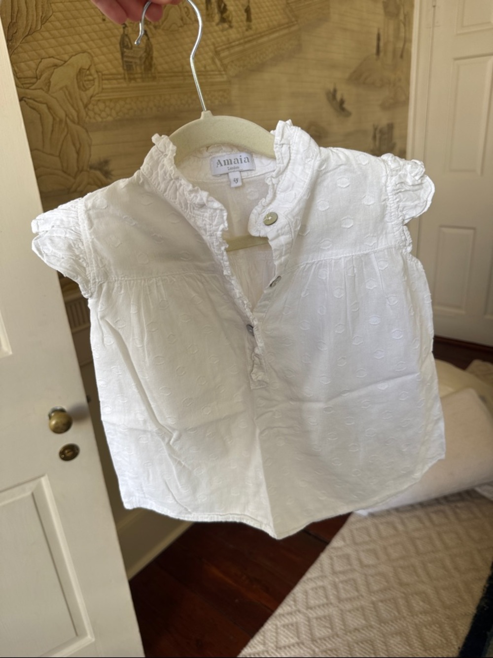 Amaia White Ruffle Cap-Sleeve Girls' Top